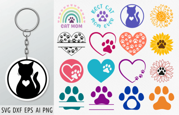Download Cat Mom Keychain Svg Cat Mom Svg Cat Svg - Keychain Collection
