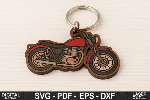 Download Classic Motorcycle Keychain SVG Laser - Premium Bundle
