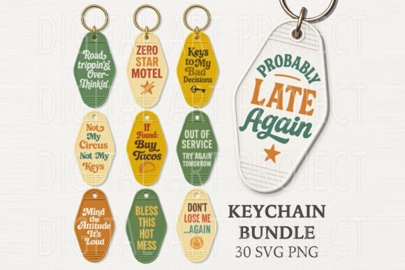 Download Snarky Motel Keychain SVG – Retro Motel - Keychain Collection