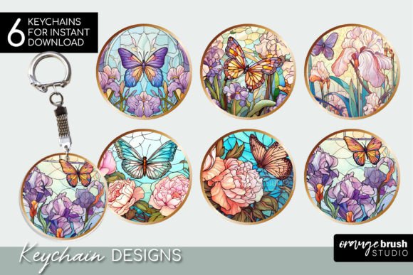 Download Butterfly Stained Glass Keychain Bundle - Keychain Collection