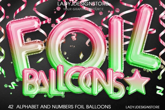 Download Ombre Pink Green Foil Balloon - Premium Resources